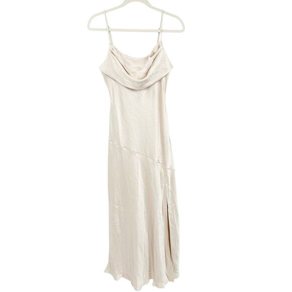 NWT Selfie Leslie Coquette Well Verse Pleated Bust Front Split Slip Dress Size L - Picture 4 of 13